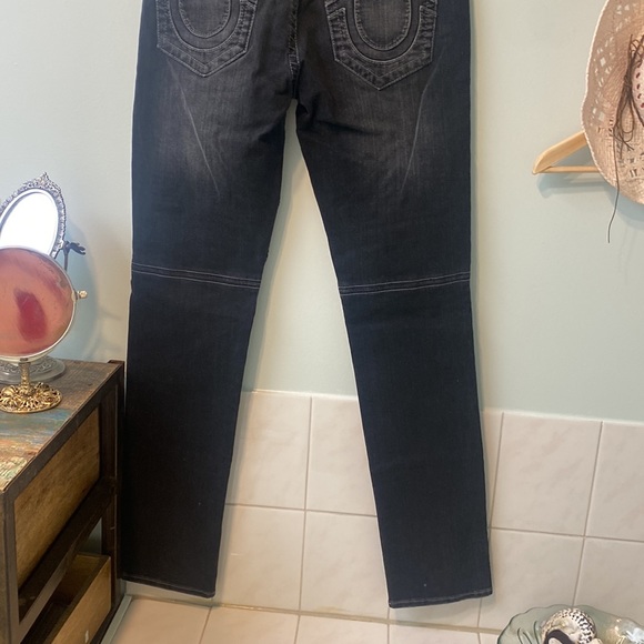 👖👖👖TRUE RELIGION JEANS Size 32 ROCCO MOTO NO FLAP SN new no tag faded black - Picture 10 of 13